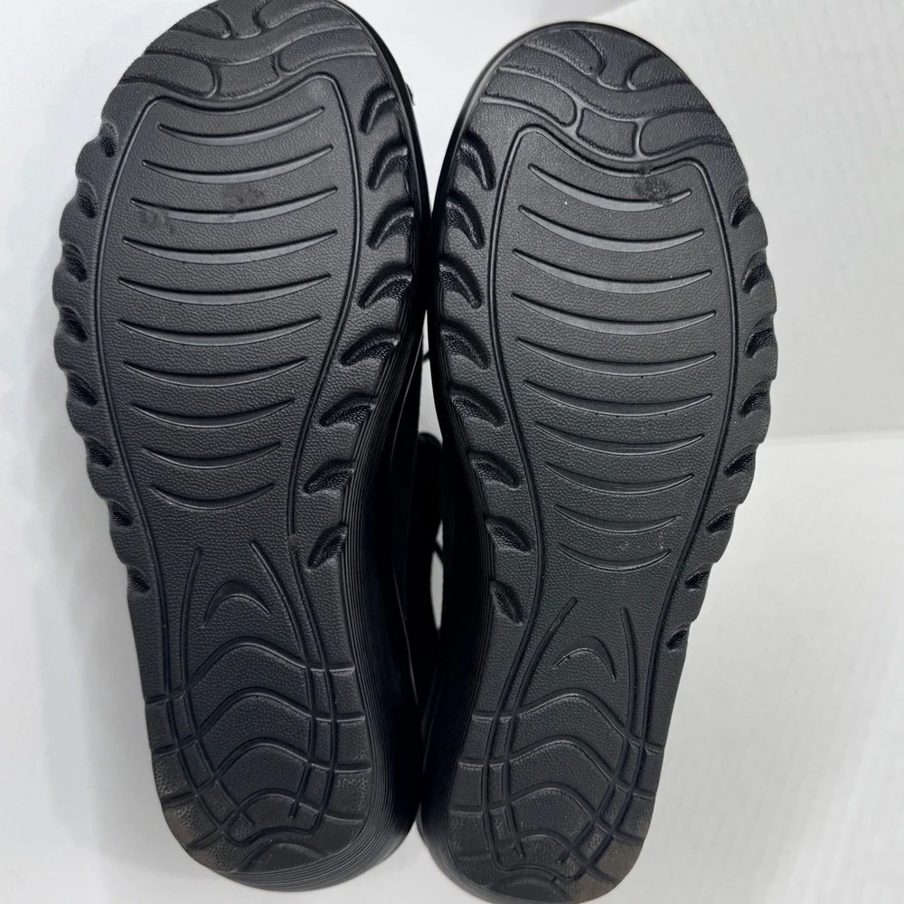 Skechers Parallel LaceUp Wedge Suede Sandals Women 8.5 Black Grunge Comfort Goth